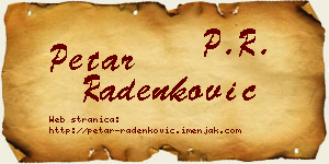 Petar Radenković vizit kartica